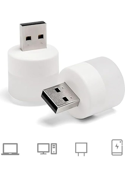 Mini LED Lambalar, Okuma Işığı, USB Gece Lambası, Mobil Led, Bebek Uykusu, Mobil Şarj Lambaları Için Küçük Yuvarlak Işıklar (4 Adet) fiyatları