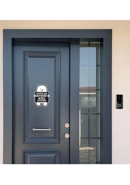 Major Selection Lütfen Zile Basmayınız - Bebek Uyuyor Ayıcık Sticker