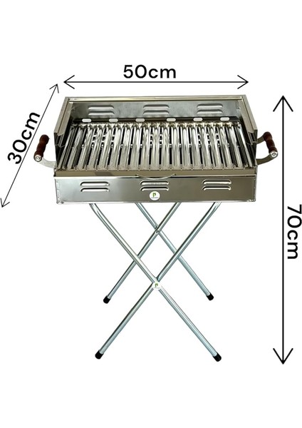 Paslanmaz Çelikten Katlanır Ayaklı ve 3 Kademeli Mangal Çantalı fiyatları