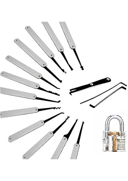 15 Parça Bozuk Kilit Açma Seti + Şeffaf Asma Kilit fırsatları