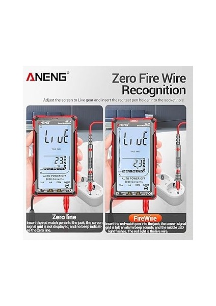 Dijital Multimetre Test Cihazı Akıllı Dokunmatik Otomatik Değişen 6000 Sayım Şarj Edilebilir Yanmayan Ohm Amp Voltmetre Dc/ac Akım Gerilim Direnci Kapasitör Frekans Sıcaklığı indirimleri
