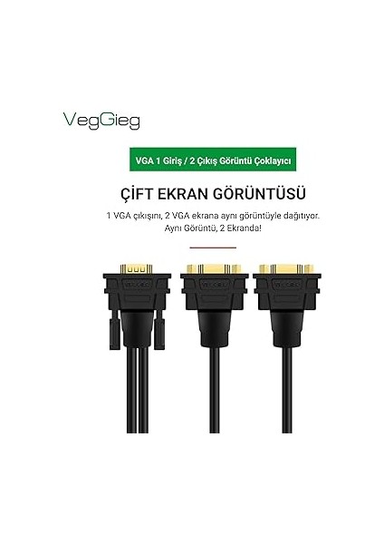 V401 VGA To 2 VGA Çoklayıcı Splitter Y Kablo fiyatları
