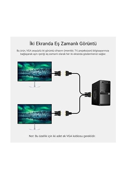 V401 VGA To 2 VGA Çoklayıcı Splitter Y Kablo modelleri