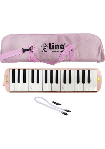 Melodika 32 Tuşlu Bez Çanta Pastel Pembe