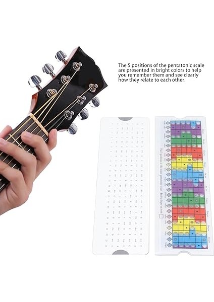 Pentatonik Ölçekler Için Gitar Sürgülü Cetvel - Yeni Başlayanlar Için Renkli Gitar Ölçeği Sürgülü Cetvel - Klavye Ölçeği Grafiği Müzik Aletleri/enstrüman fiyatları