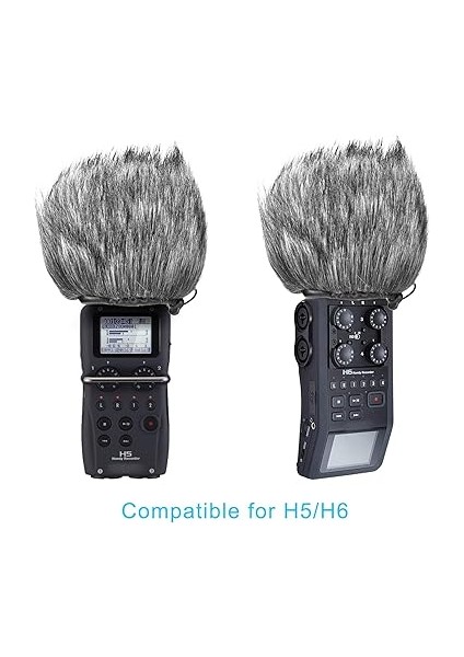 Kürklü Açık Cam Muff, Pop Filtre/rüzgar Kapak Kalkanı Zoom H5, H6 Taşınabilir Kaydedici modelleri