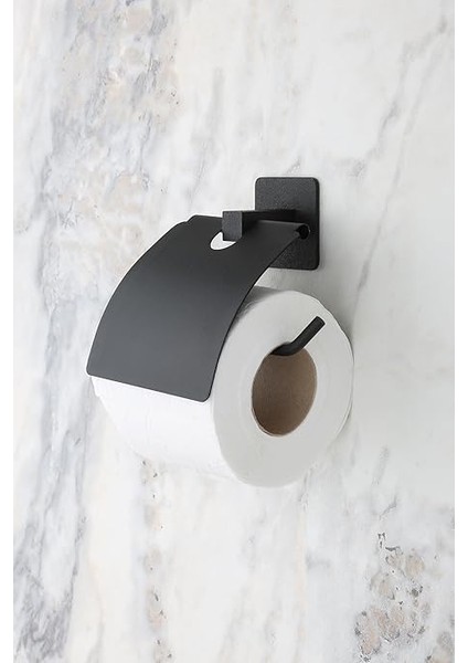 Banyo Kare Siyah Yapışkanlı Kapaklı Tuvalet Kağıtlığı Wc Kağıtlık Tuvalet Kağıdı Askısı fiyatları
