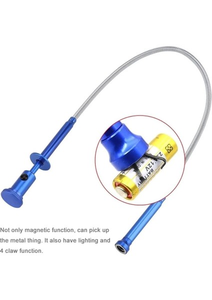 Spiral Esnek Mıknatıslı Işıklı Kancalı Kıskaç 62CM Manyetik Vida Tutucu Güçlü Çelik Çene fiyatları