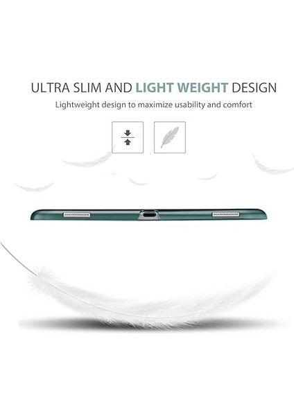 ile Uyumlu iPad Pro 12,9 Inç 2017/2015 Kılıf Kapak (Eski Model, 1. ve 2. Nesil), Ultra Ince Hafif Stand Koruyucu Kılıf Kabuk Yarı Saydam Buzlu Arka Kılıf Koruyucu Kılıf - Zümrüt indirimleri