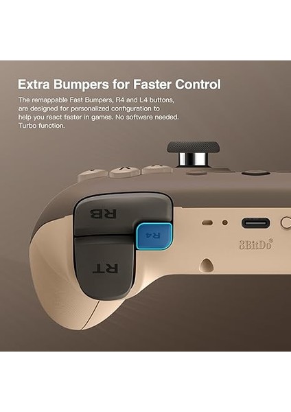 Ultimate 2c Wireless Controller For Windows Pc And Android, With 1000Hz Polling Rate, Hall Effect Joysticks And Hall Triggers, And Remappable L4/r4 Bumpers, Turbo Function (Brownie) fırsatları