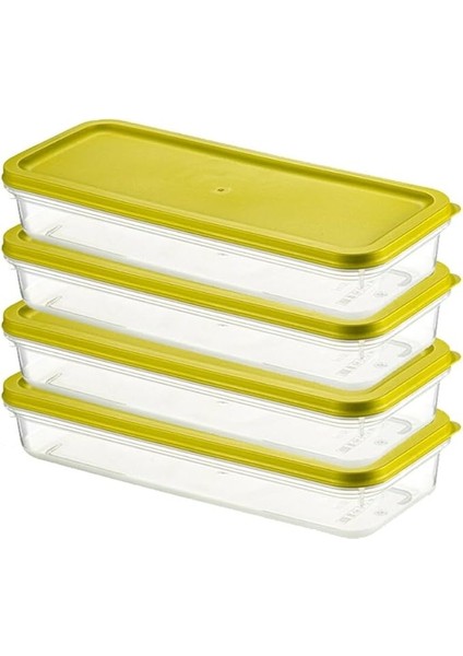 Home 4 Adet Buzdolabı Organizeri – Pp Plastik Şeffaf ve Ayarlanabilir Saklama Kabı, Gıdaları Taze Tutan Fresh Box, Çok Amaçlı,mikrodalga ve Bulaşık Makinesi Uyumlu (Yeşil, 1200 Ml)