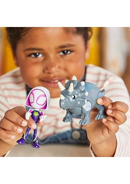 And His Amazing Friends Dino Webs Figürler Ghots-Spider &amp; Rhino Dino modelleri