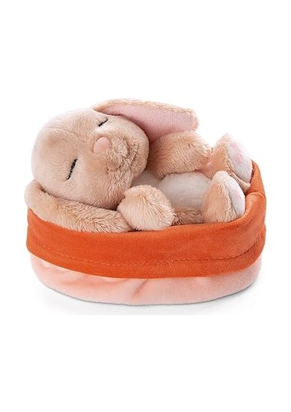 48708 Soft Toy Sleeping Pets Bunny Caramel In Peach Basket 12CM fiyatları