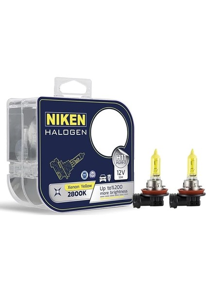 12V H11 55W Sarı Işık Ampul 2800K (2 Adet)