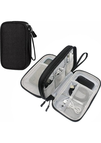 Organizatörü Elektronik Aksesuarlar Taşıma Çantası Cep Telefonu Saklamak Için Teknik Çanta Kesesi Sd Kartlar Kablolar Şarj Cihazı Bankası Kabloları Fare Kulaklık Kalemleri (Orta Boy)