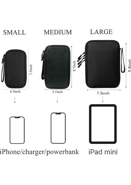 Organizatörü Elektronik Aksesuarlar Taşıma Çantası Cep Telefonu Saklamak Için Teknik Çanta Kesesi Sd Kartlar Kablolar Şarj Cihazı Bankası Kabloları Fare Kulaklık Kalemleri (Orta Boy) indirimleri