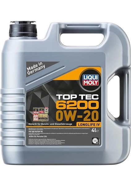 Moly Top Tec 6200 0W-20 4 Lt Motor Yağı
