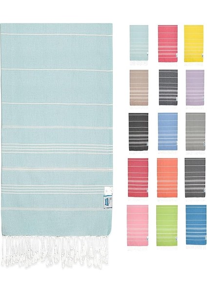 Pamuk Extra Large (90 x 180 Cm) Peştemal Plaj Havlusu, Oeko-Tex Sertifikalı, Süper Yumuşak Deniz Havlusu, Hafif, Kum Tutmaz, Yıkanmış, Hızlı Kurur(Nane)