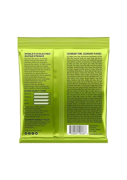 Ball Normal Slinky 8 Telli Nikel Yara Elektro Gitar Telleri, Ölçü 10-74 modelleri
