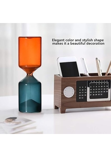 Kum Saati Cam Kum Saati Rustik Kum 15 30 Dakika Kum Saati Kum Zamanlayıcı Masa Süsü (Küçük 8 x 26 Cm) indirimleri