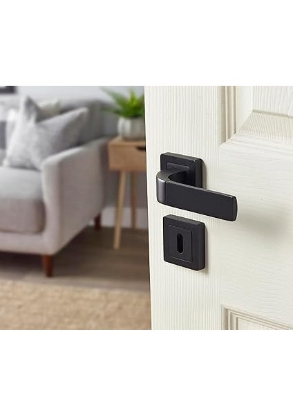 Bologna Serisi 35-ZR-8X8-A003-KT-56-11 Oda Tipi Kapı Kolu - Siyah Mat Kaplama - Parçalar Dahildir fiyatları