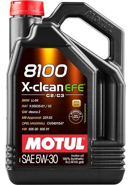 8100 X-Clean Efe 5W-30 5 Lt Motor Yağı