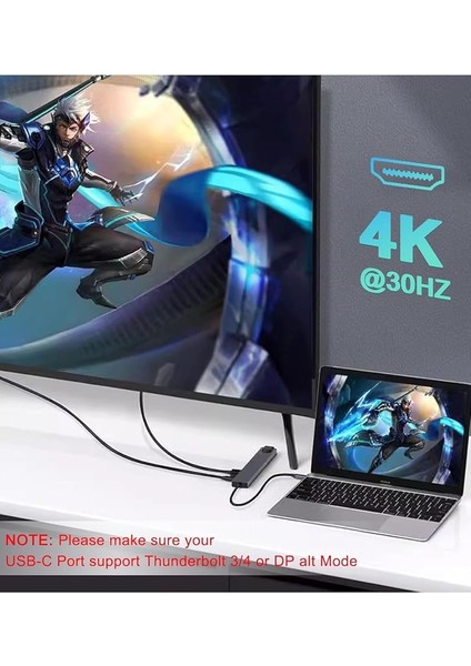 USB C Çoklayıcı, Hdmı, RJ45 Ethernet, Sd/tf Kart, USB 3.0/2.0 Bağlantı Noktaları, 100W Pd Şarj, Gümüş indirimleri