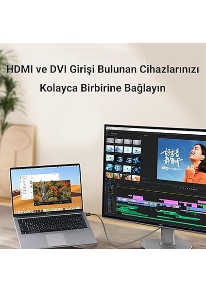 DVI 24+1 To HDMI 2k Dönüştürücü Monitör Kablosu 1 Metre fiyatları