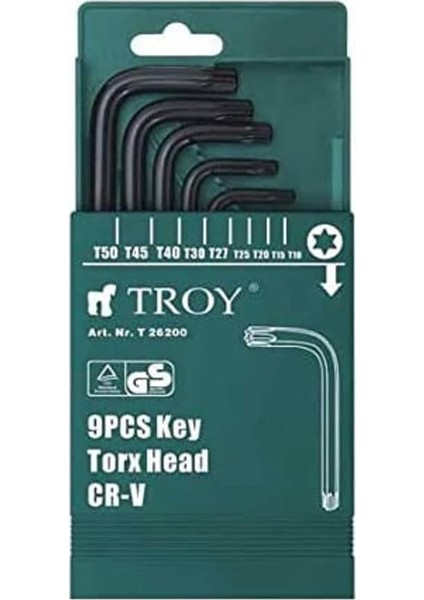 T 26200 Allen Anahtar Seti, Torx, 9 Parça