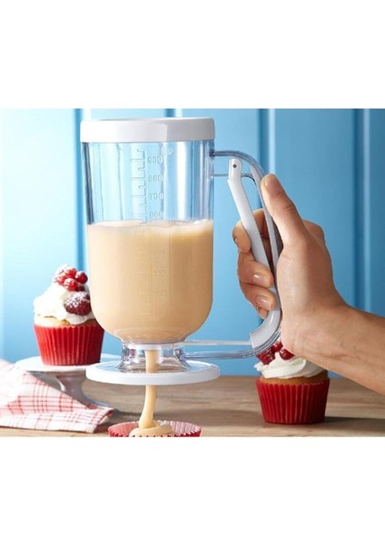 Pankek Dağıtıcı Hamur Porsiyonlayıcı Şekillendirici 900 ml Dökme Aparatı