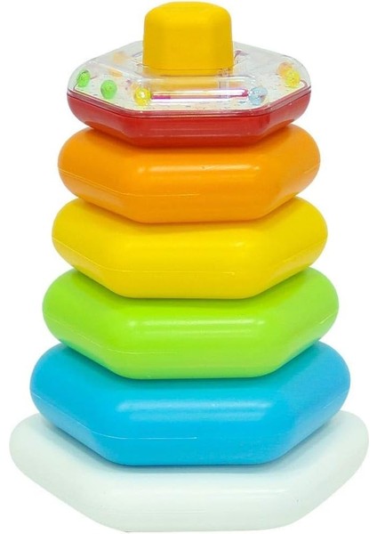 Renkli Altıgen Halkalar Bebek Oyuncak Eğitici Oyuncak