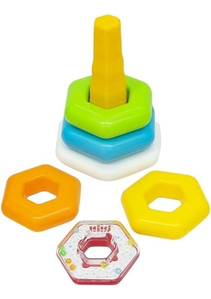 Renkli Altıgen Halkalar Bebek Oyuncak Eğitici Oyuncak fiyatları
