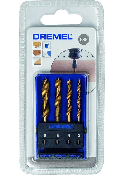 636 Titanyum Kaplama Ahşap Delici Uç Seti, 4'lü