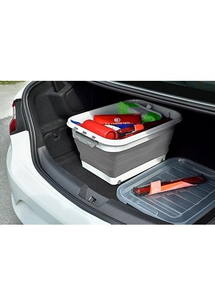 Home Katlanabilir Şeffaf Kapaklı Saklama Kabı – Tekerlekli Büyük Hacimli Oyuncak Kutusu, Çamaşır Sepeti ve Organizer – Plastik Kapaklı Düzenleyici Kutu, Ev ve Ofis Için Çok Amaçlı (45 Litre) fırsatları