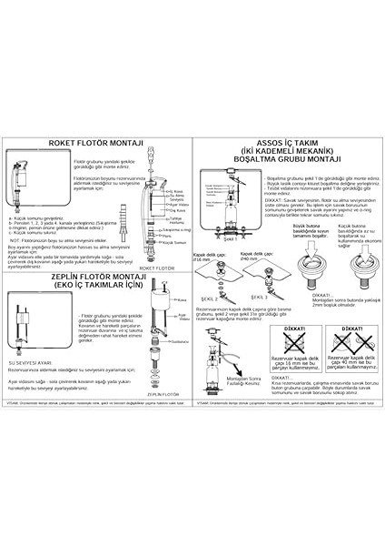 Assos Basmalı Iki Kadem. Rezervuar Iç Takım modelleri