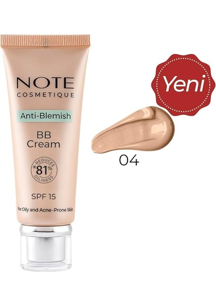 Anti-Blemish Bb Cream 04 Beige Spf 15 Akneye Yatkın Ciltler Bb Krem fırsatları