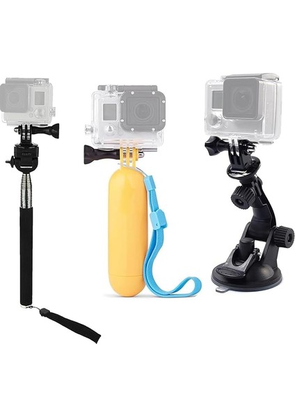 Kamera Aksesuarları Kiti ile Uyumlu Gopro Hero 13 12 11 10 9 8/akaso EK7000/CESUR 4/cesur 7 LE/V50X/EJDERHA Dokunmatik/apexcam/oddv Kamera Özçekim Sopa Yüzer Kolu Kavrama Vantuz Dağı