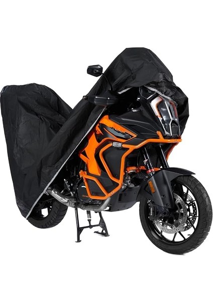 Miflonlu Motosiklet Brandası Su Geçirmez -Ic Yuzeyi Miflon Kapli - Beden- Siyah (X Large Topcase)