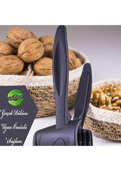 Ceviz Kıracağı EASYSO5777 Alüminyum Fonksiyonel Dayanıklı Ergonomik Ceviz Kıracak Gerçek Döküm Kırıcı fırsatları