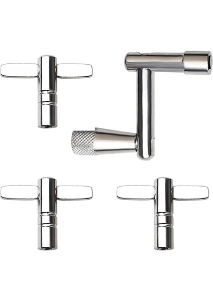 4 Adet Davul Anahtarı, Davul Akort Anahtarı, Davulcular Için Akort Anahtarı, Davul, Vurmalı Çalgı, Perküsyon Enstrümanları 1-Z ve 3 T Anahtar, Gümüş