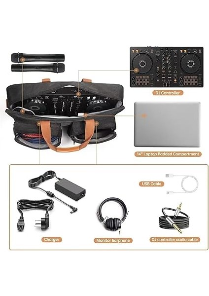 Dj Denetleyici Kılıfı 22X7X11.5INCH Dj Çanta Aksesuarları Ddj Flx4 Sb3 Sb2 400 Rb Omuz Kayışı ile Uygun modelleri