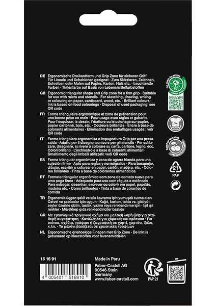 Grip Finepen Ince Keçe Uçlu Kalem Seti, 10’lu, Ofis ve Günlük Kullanım, 0.4 mm Hassas Uç, Metal Destekli, Ergonomik Üçgen Gövde fiyatları