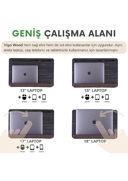 Wood - LS021 Minderli 15,6" ve 17,3" Laptop Sehpası fiyatları