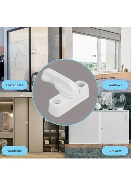 5 Adet Kapı Pencere Hırsız Çocuk Emniyet Kilidi Güvenlik Mandalı Pvc Çekmeli 360 Derece Dönebilir modelleri