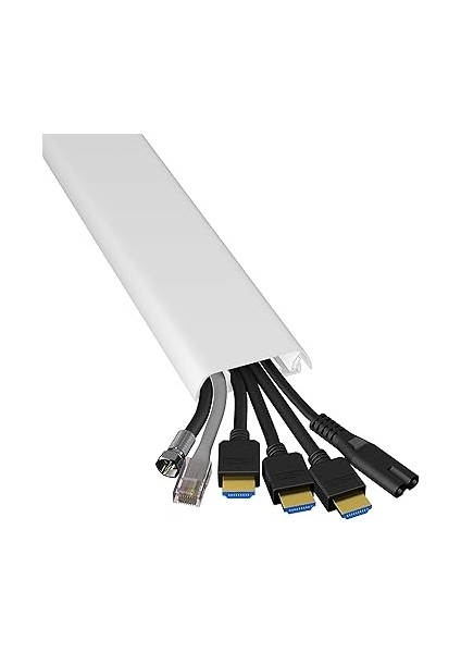 Tv Kablo Kanalı, Televizyon Kablosu Düzenleyici, Boyanabilir ve Boyanabilir, Kendinden Yapışkanlı, Menteşeli Tek Parça Tasarım, 1 x 60 mm (G) x 15 mm (Y) x 40 cm Uzunluk - Beyaz fiyatları