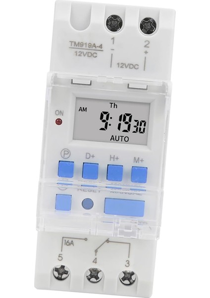 Haftalık Zamanlayıcı Anahtarı 12V Dc 16A Geri Sayım Fonksiyonlu LCD Ekran Çıkarılabilir Pil