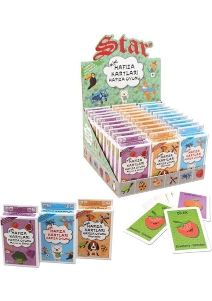 Oyun Star Hafıza Kartları Eşleştirme Eşini Bul Oyunu 3'lü Set