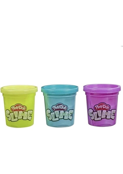 Slime 3'lü Hamur - Sarı, Metalik Mor ve Metalik Açık Mavi