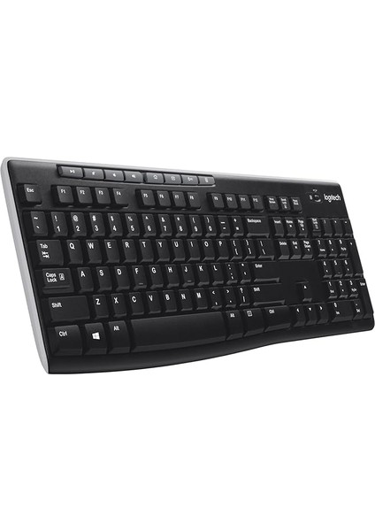 K270 Kablosuz Klavye, Tuş Takımı, Sıvı Dökülmesine Dayanıklı, 10 M Kullanım Mesafesi, Türkçe Q Klavye, Siyah