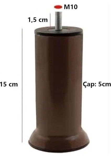 Kanepe Baza Koltuk Çekyat Yükseltme Ayağı Kalın Diş M10 Kahverengi Plastik 15 cm 4 Adet fırsatları